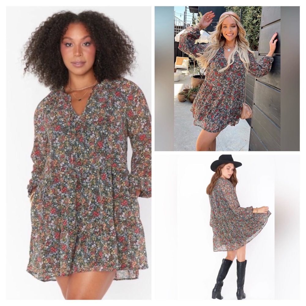 Show Me Your MuMu Ditsy Floral Birdie Boho Flowy Bridal Shower Mini Dress XS
